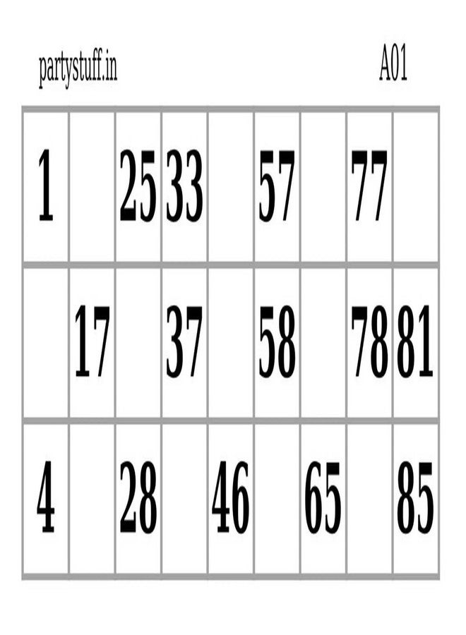 Party Stuff Classic Tambola Housie Ticket Loose Sheets, Paper, White, 100 Sheets, 600 Tickets - Image 2